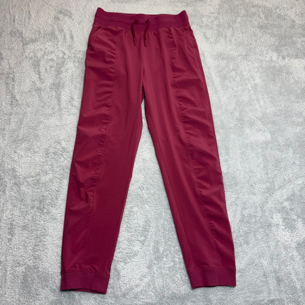 Tek Gear Joggers Women Large 10/12 Burgundy Ruched Activewear Pants Stretchy